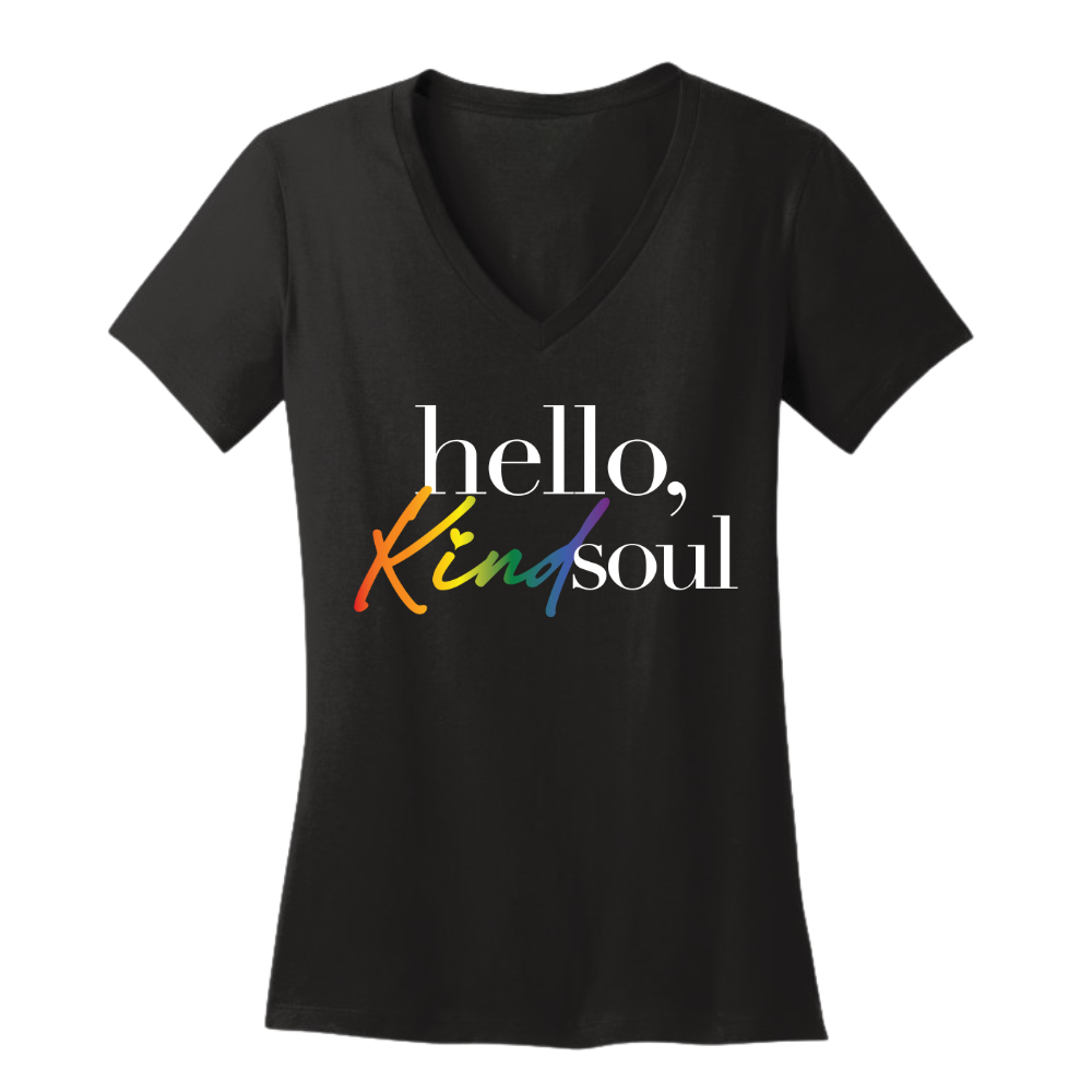 Hello, Kind Soul Unity V-Neck - Ladies Tee