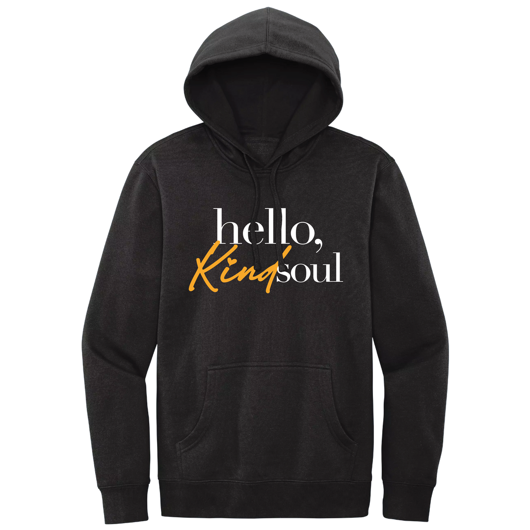 Hello, Kind Soul Hoodie - Black - Heart