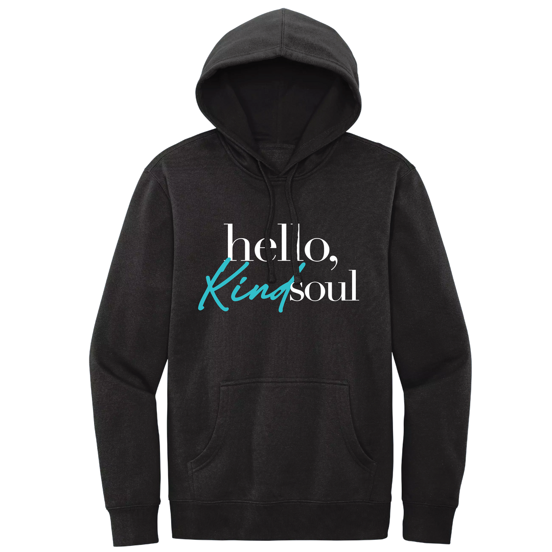 Hello, Kind Soul Hoodie - Black - Blue